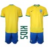 Brasil Hjemmedraktsett Barn VM 2022 Kortermet (+ korte bukser)